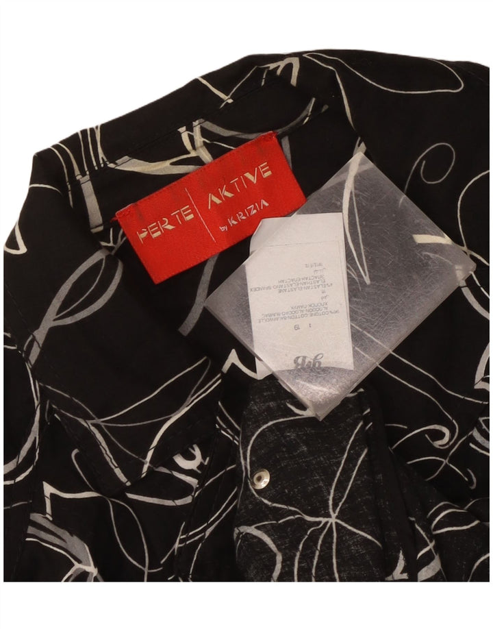 Perte by Krizia Dame 3-knaps blazerjakke UK 12 Medium Black Floral