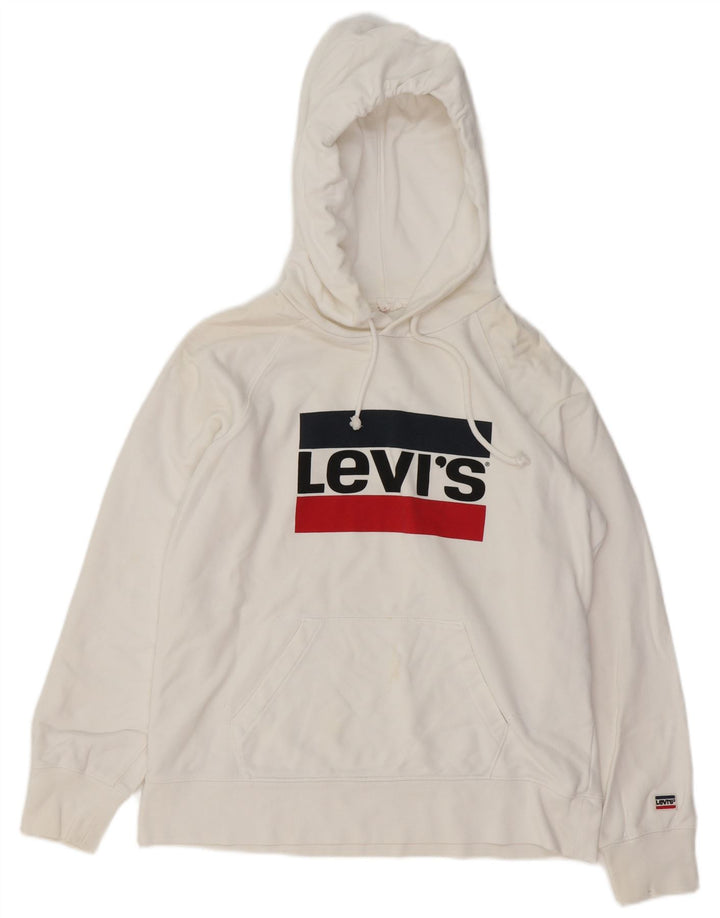LEVI'S Grafisk hættetrøje til mænd, lille hvid bomuld