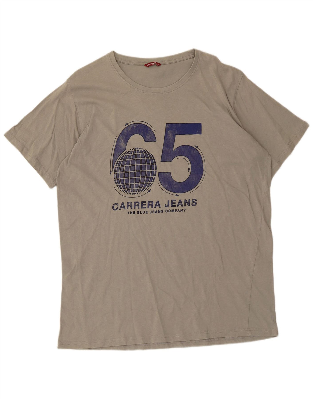 Carrera Herre Grafisk T-Shirt Top 2XL Grå Bomuld