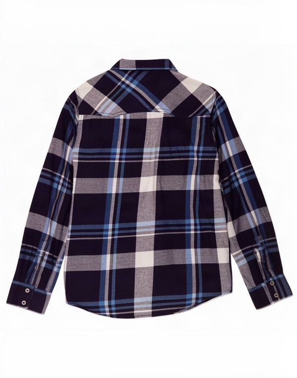 Mistral drenge flannelskjorte 13-14 år marineblå plaid bomuld