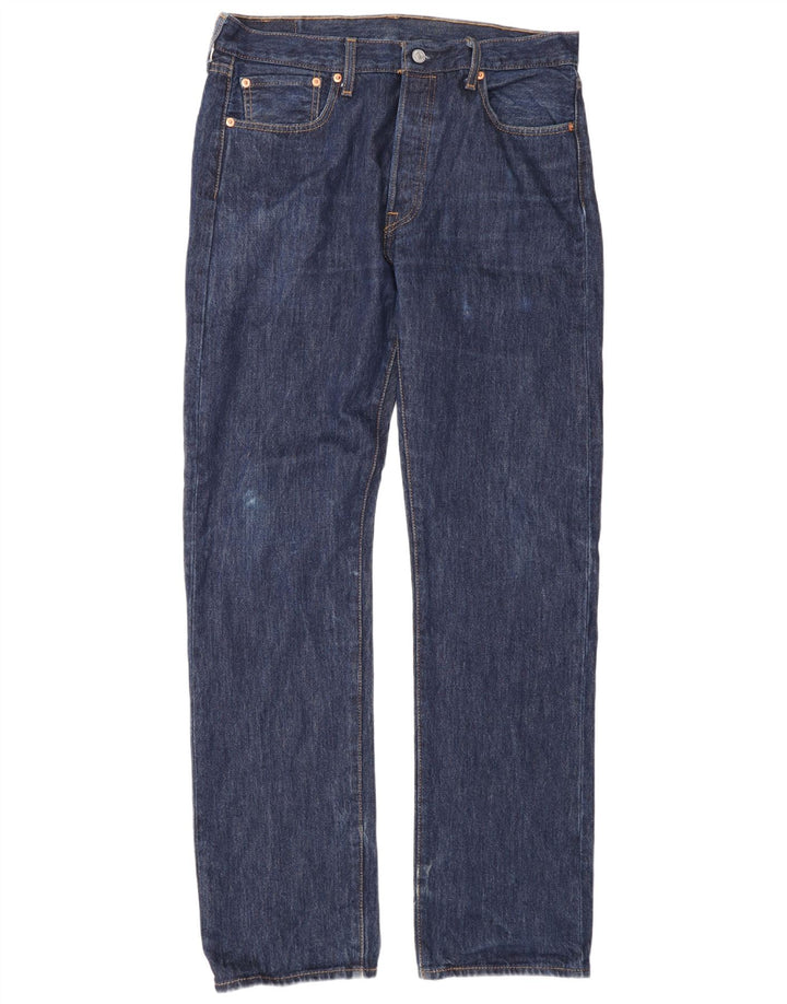 Levi's Herre 501 Straight Jeans W33 L34 Blå Bomuld
