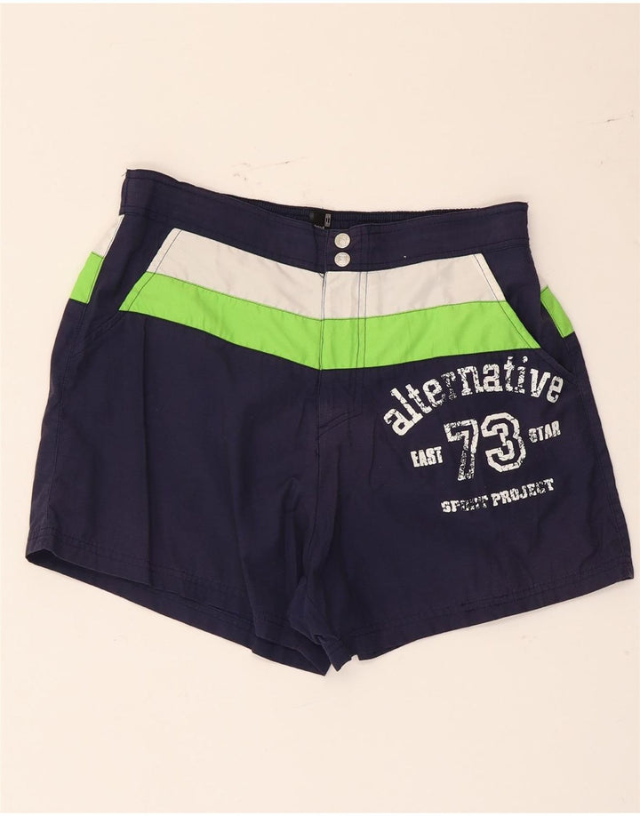 Fila Herre grafiske badeshorts Små marineblå Colourblock Polyester