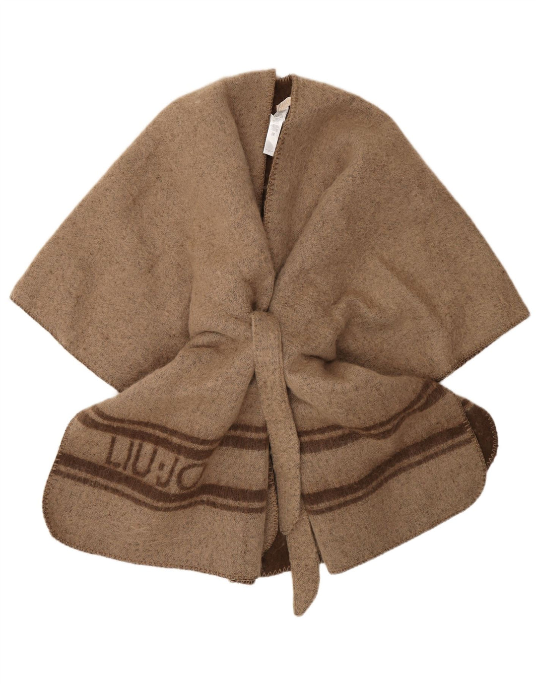 Liu Jo Graphic Poncho Coat til kvinder One Size brun stribet polyester