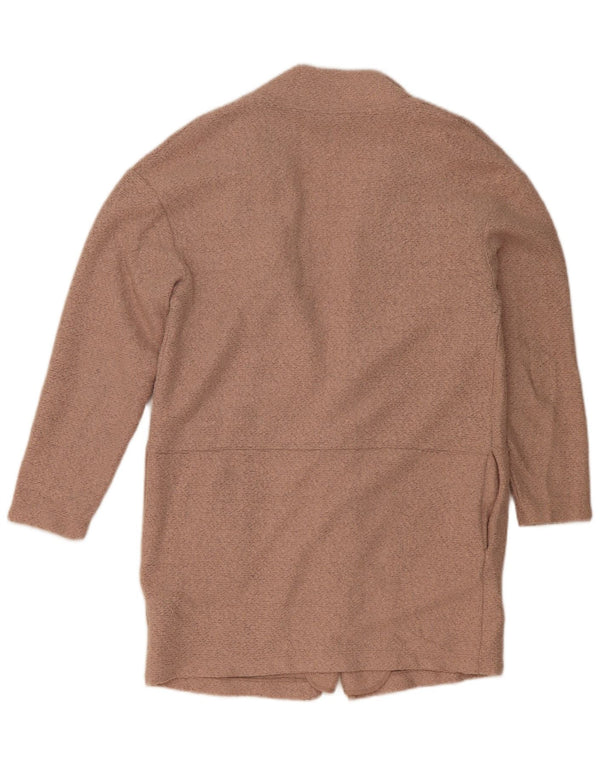 Marks & Spencer Dame Longline Åben Cardigan Sweater UK 12 Medium Pink