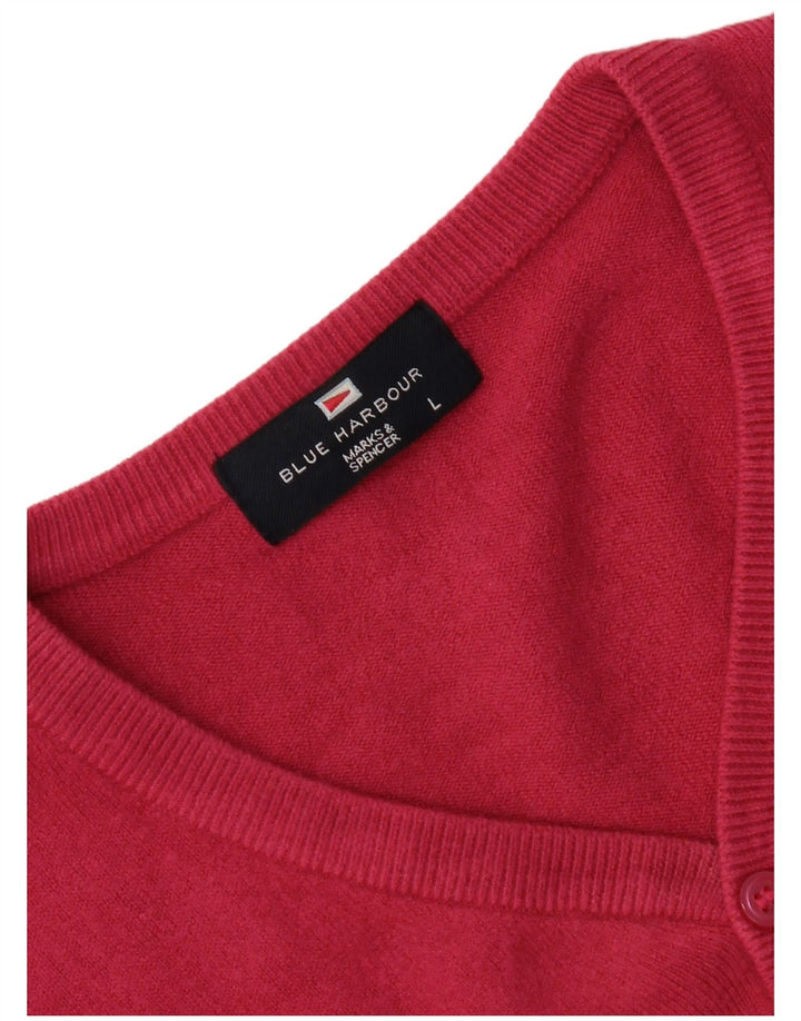 Marks & Spencer Dame V-hals sweater UK 16 Large Pink