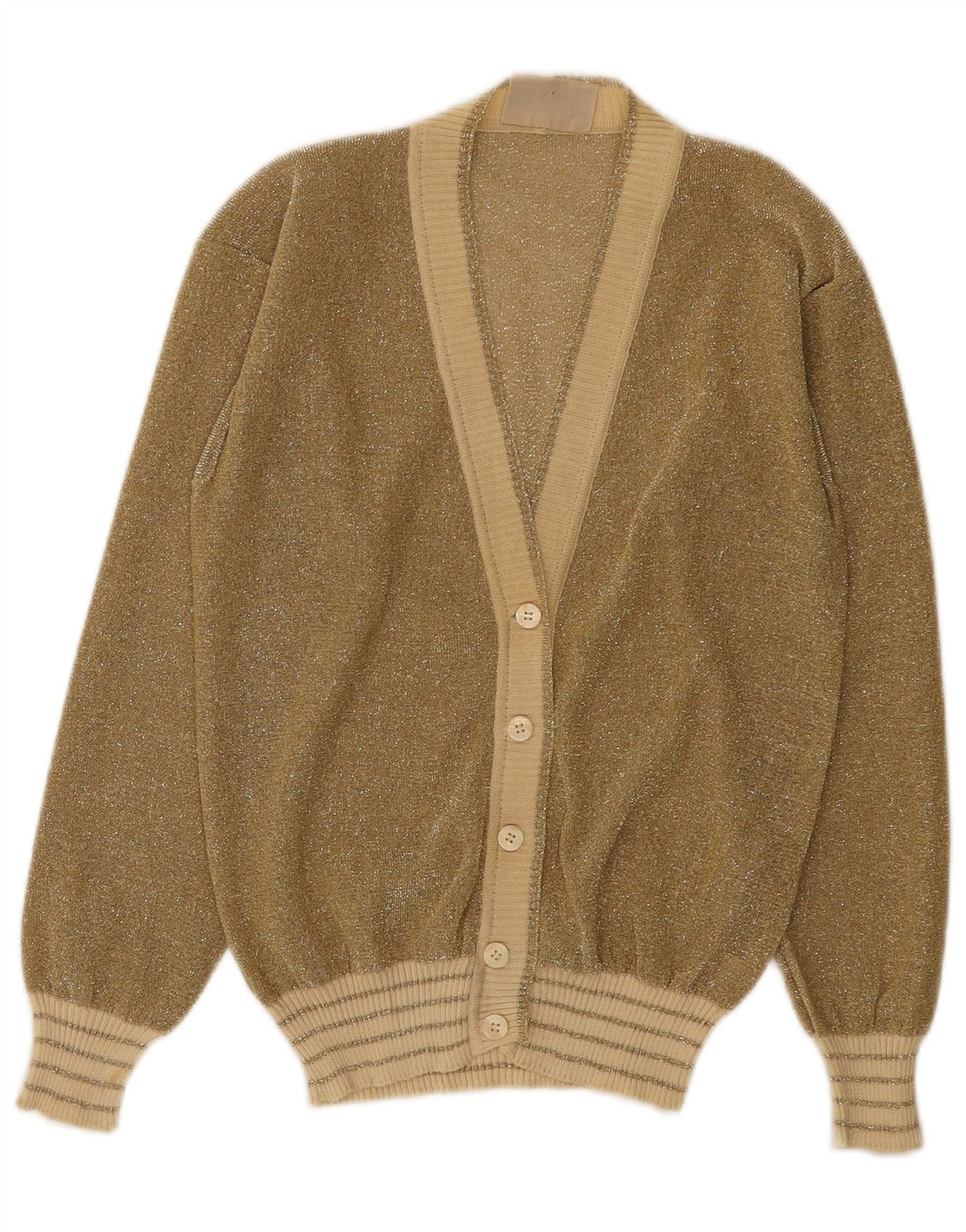 La Perla Dame Cardigan Sweater UK 12 Medium Gold Flecked