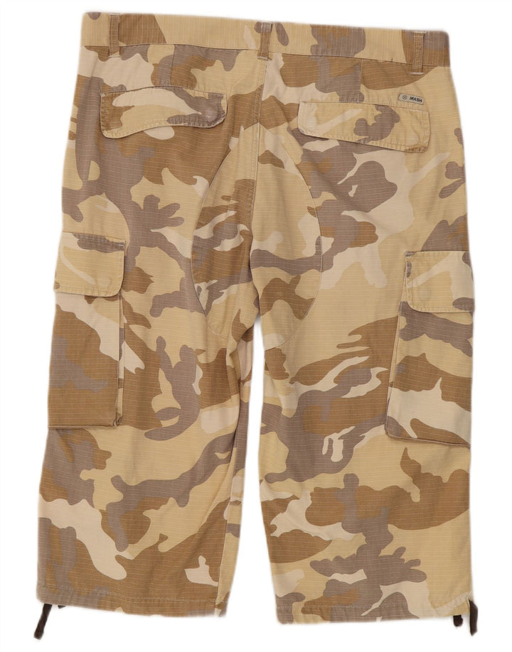 Mash Herre Cargo Bermuda Shorts W36 Stor Beige Camouflage
