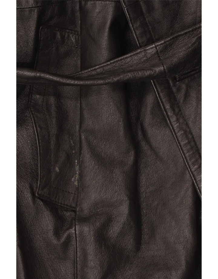 Vintage Dame Dobbeltradet Læderfrakke UK 16 Large Black
