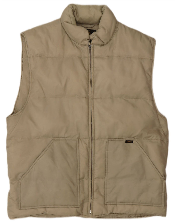Lee Mens Polstret Gilet UK 42 XL Beige Nylon