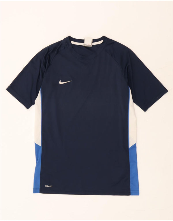 Nike drenge Dri Fit T-shirt top 13-14 år XL marineblå farveblok