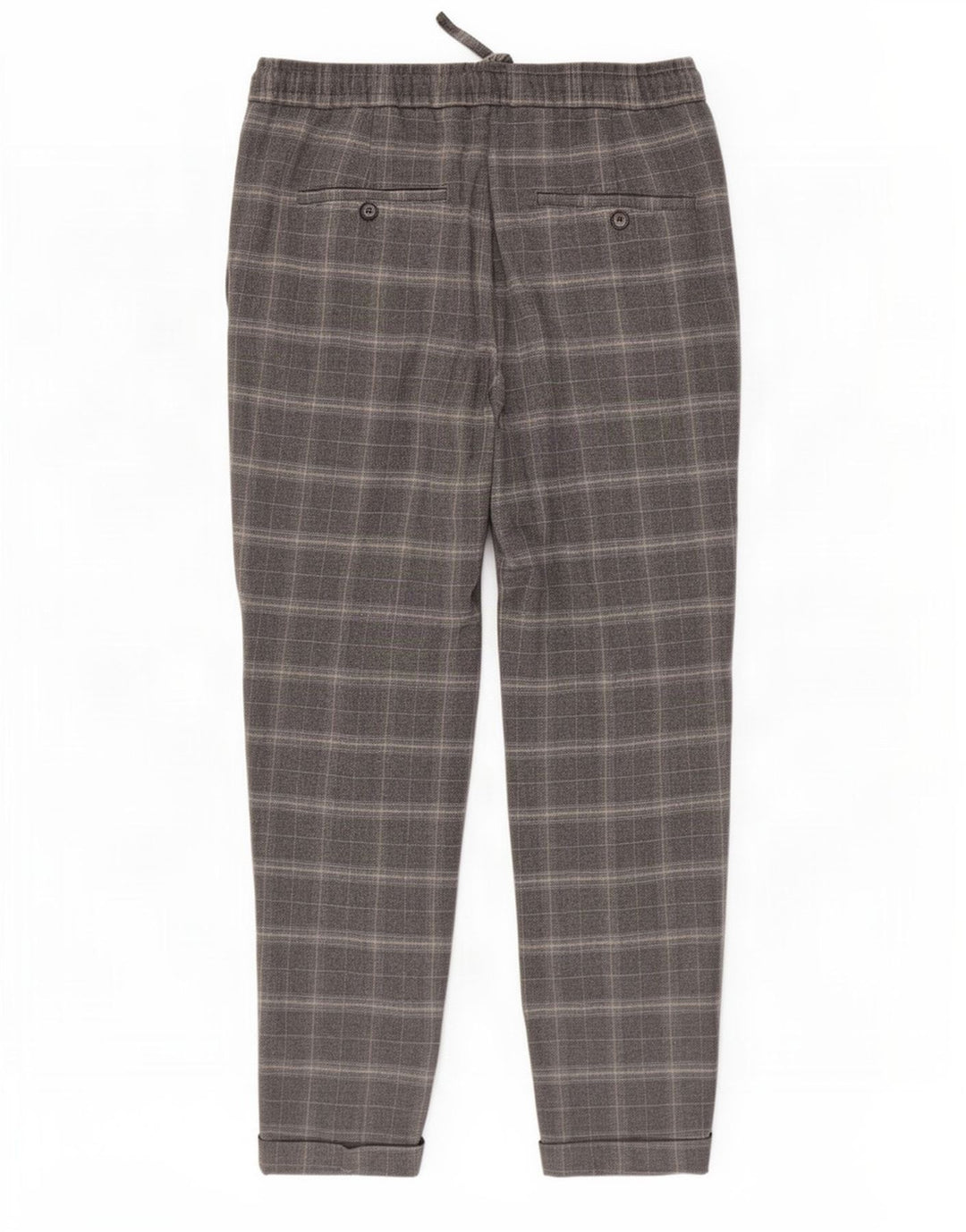 Zara Herre tilspidsede Chinobukser Medium W31 L27 Grå ternet polyester