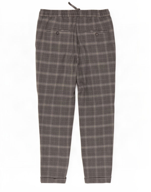 Zara Herre tilspidsede Chinobukser Medium W31 L27 Grå ternet polyester