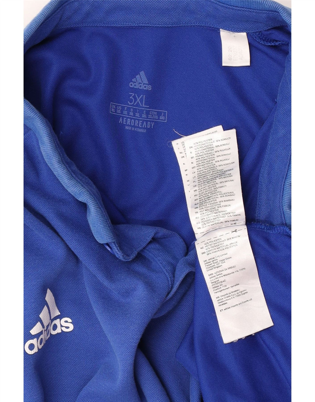 Adidas Aeroready Polo Shirt til mænd 3XL Blå Bomuld