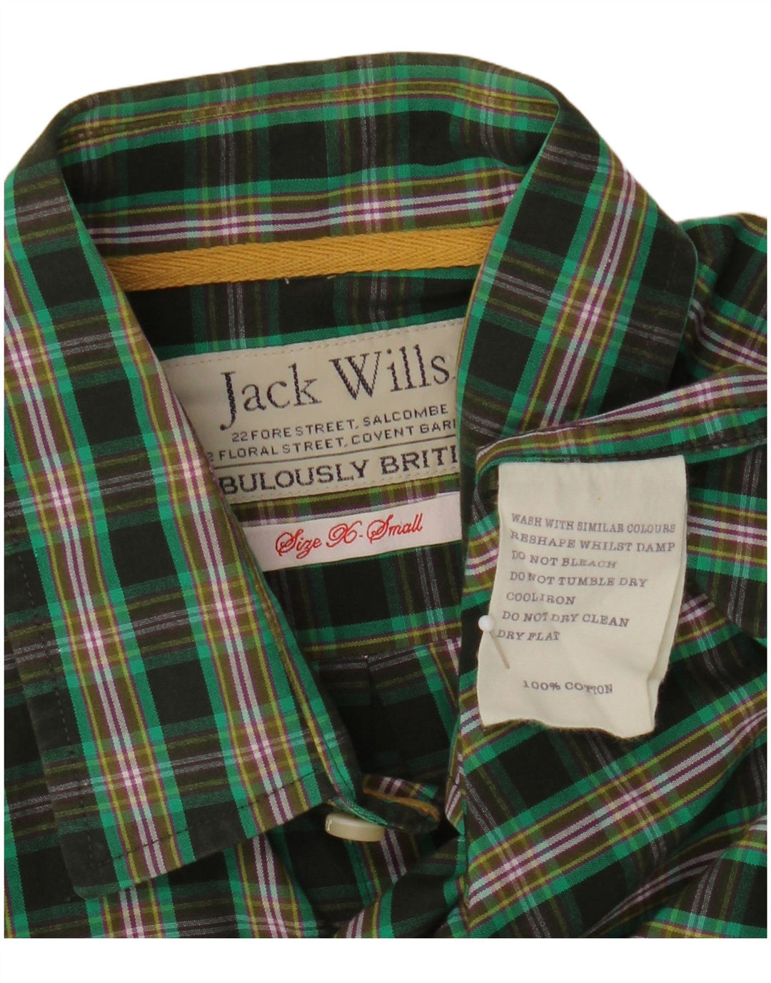 Jack Wills Herreskjorte XS Grøn ternet bomuld