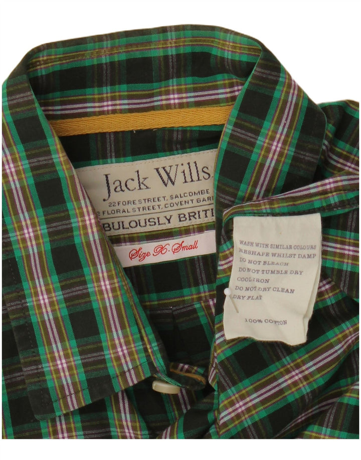 Jack Wills Herreskjorte XS Grøn ternet bomuld