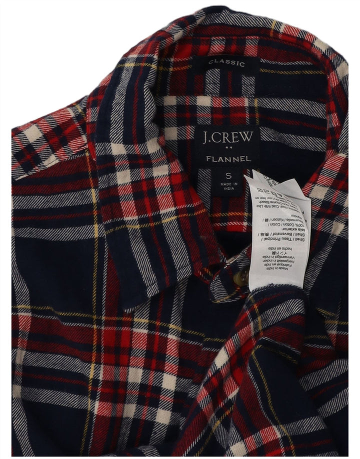 J. Crew Herre Classic Fit Flanelskjorte Lille marineblå ternet bomuld