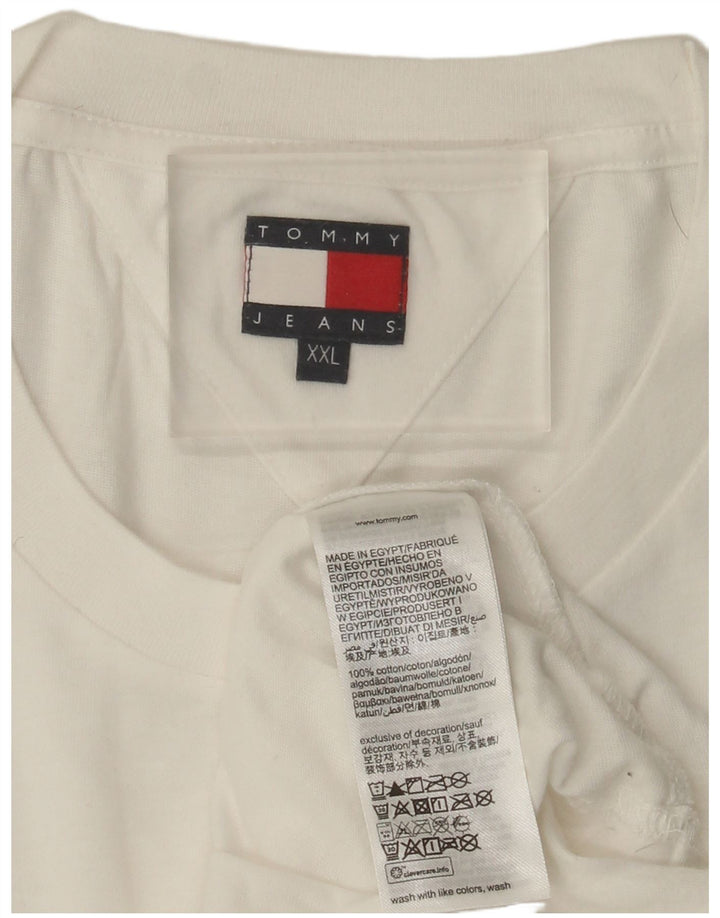 Tommy Hilfiger Herre T-Shirt Top 2XL Hvid Bomuld