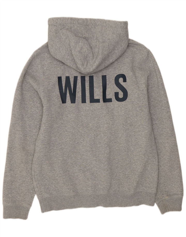 Jack Wills Dame Grafisk Hættetrøje Sweater UK 14 Medium Grey Flecked