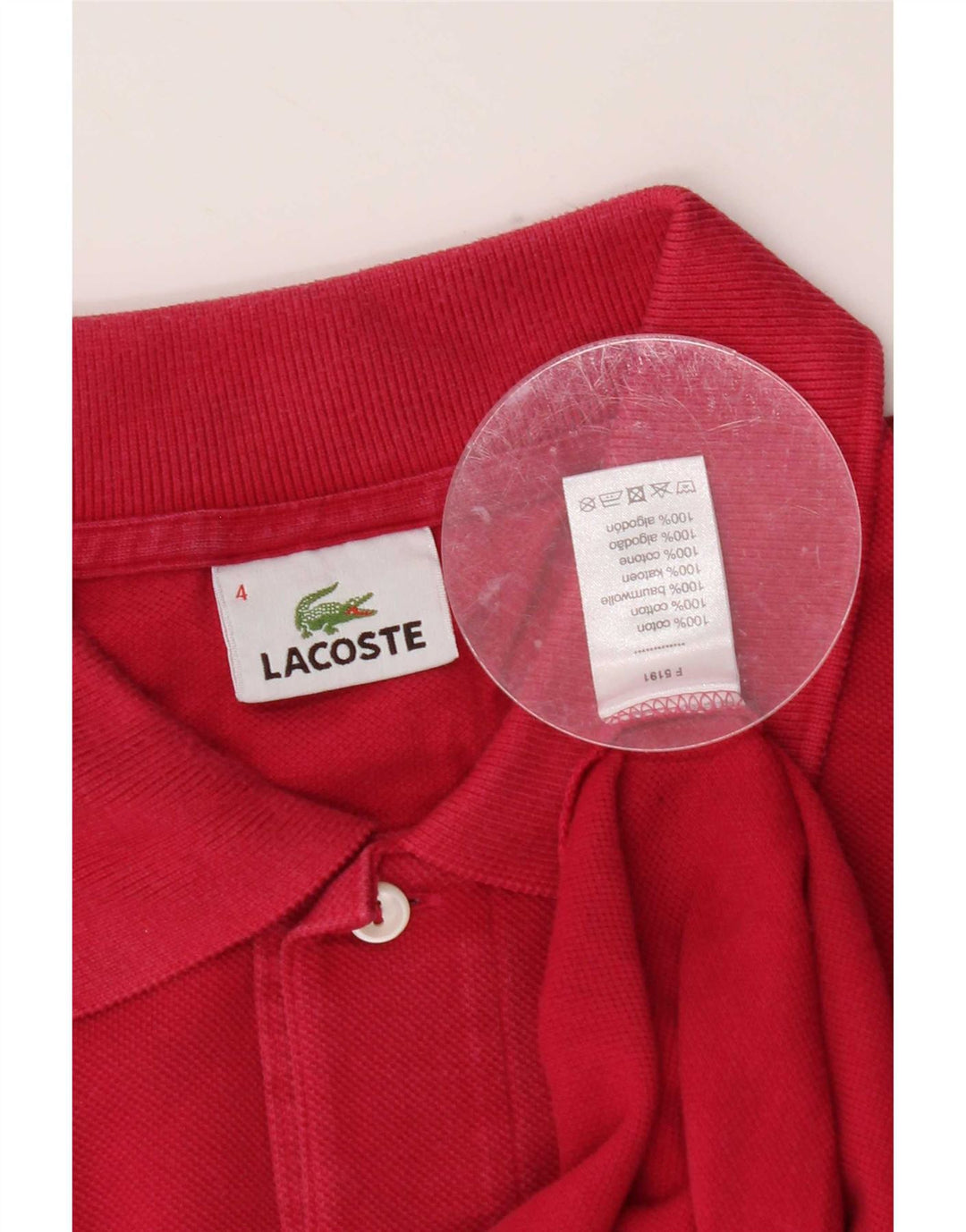Lacoste herre poloshirt størrelse 4 Medium Pink bomuld