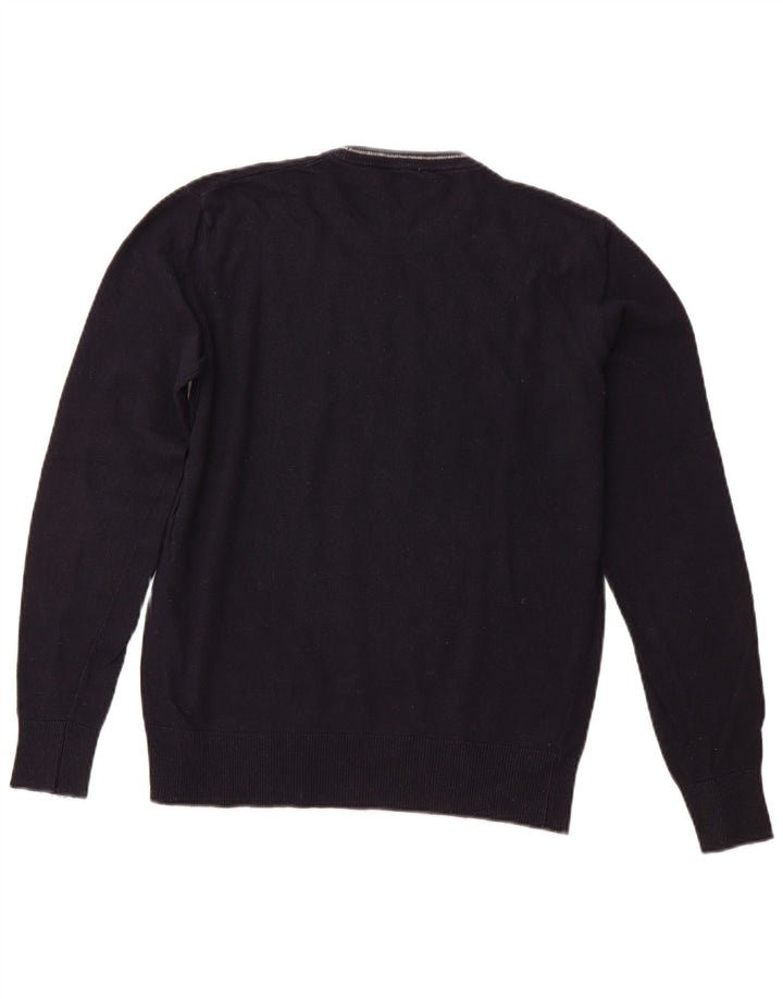 ARMANI JEANS Herre Crew Neck Jumper Sweater Medium Navy Blue Viscose