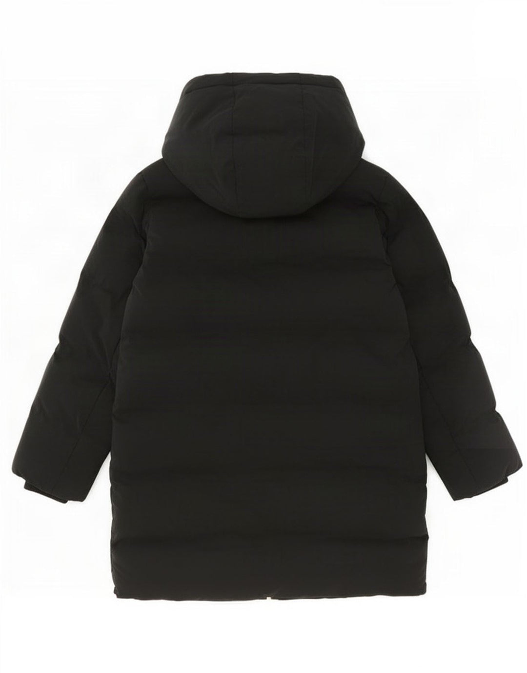 Zara Dame Hætte Polstret Frakke UK 14 Medium Sort Polyester