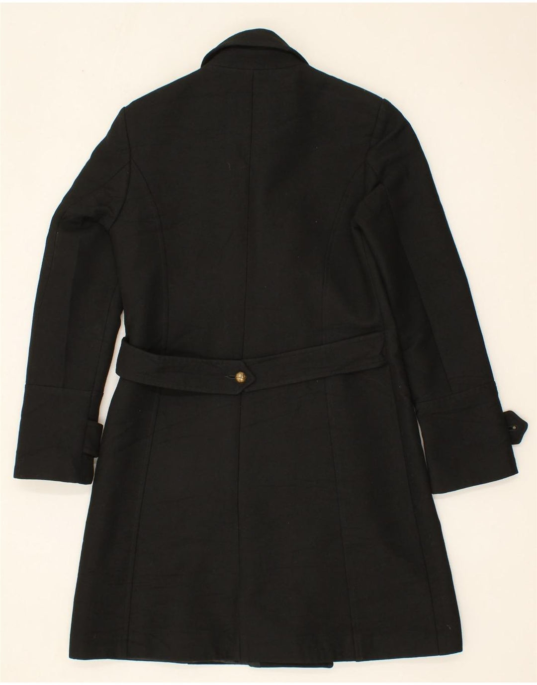 VINTAGE Womens Double Breasted Coat UK 8 Small Black Viscose Vintage Vintage and Second-Hand Vintage from Messina Hembry 
