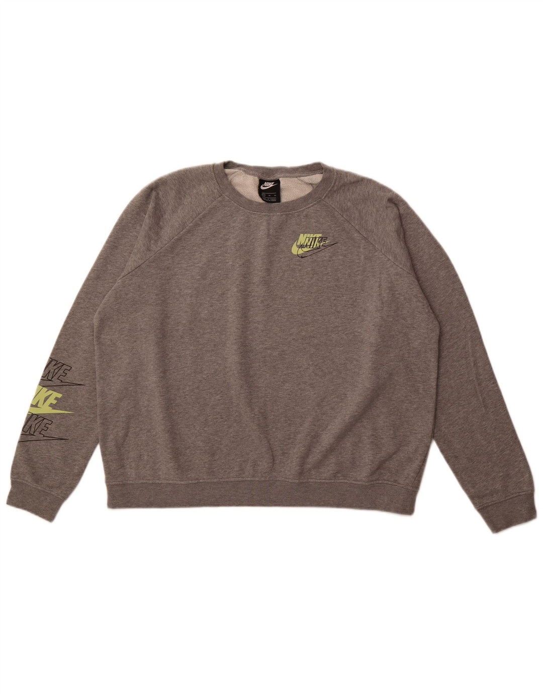 NIKE Mens Graphic Sweatshirt Jumper XL Grey Cotton