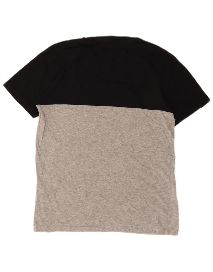JACK & JONES Herre grafisk T-shirt Top Medium Sort Colourblock Bomuld