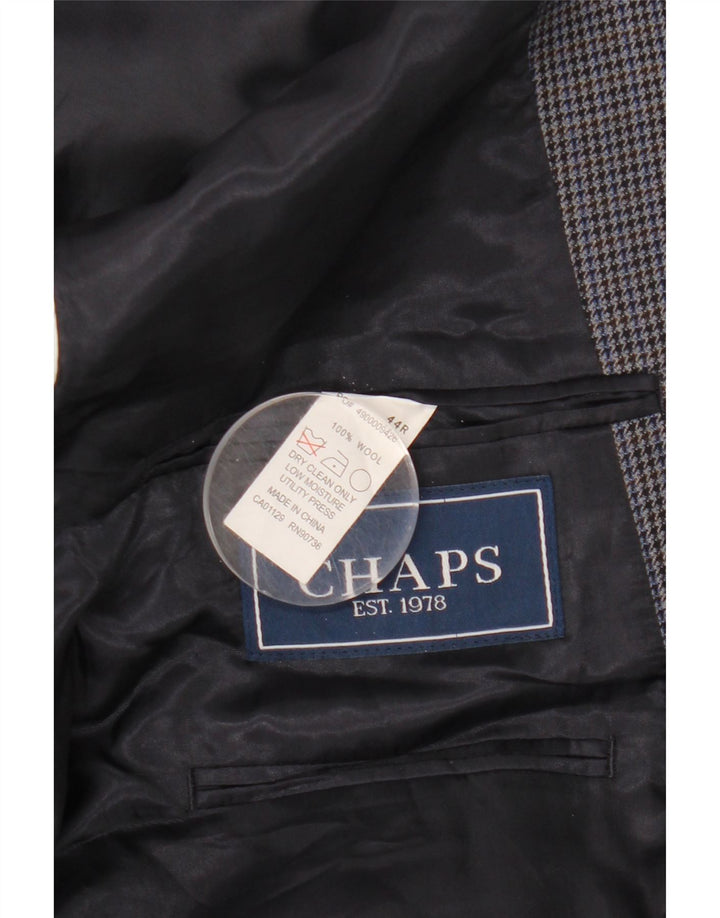Chaps Herre 2-knaps blazerjakke UK 44 2XL Marineblå Houndstooth Uld