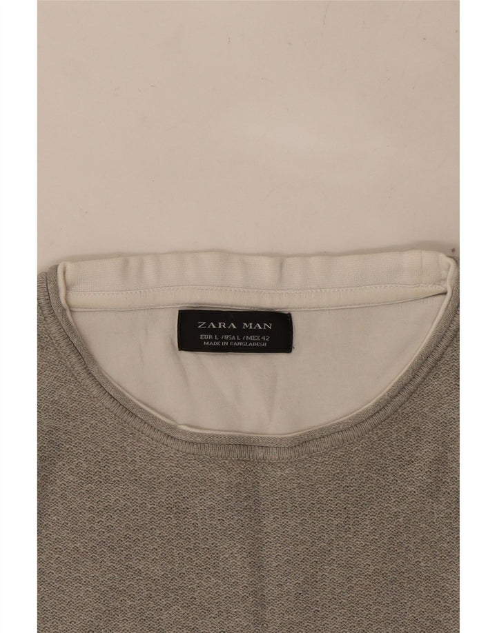 ZARA Herre T-Shirt Top Stor Grå