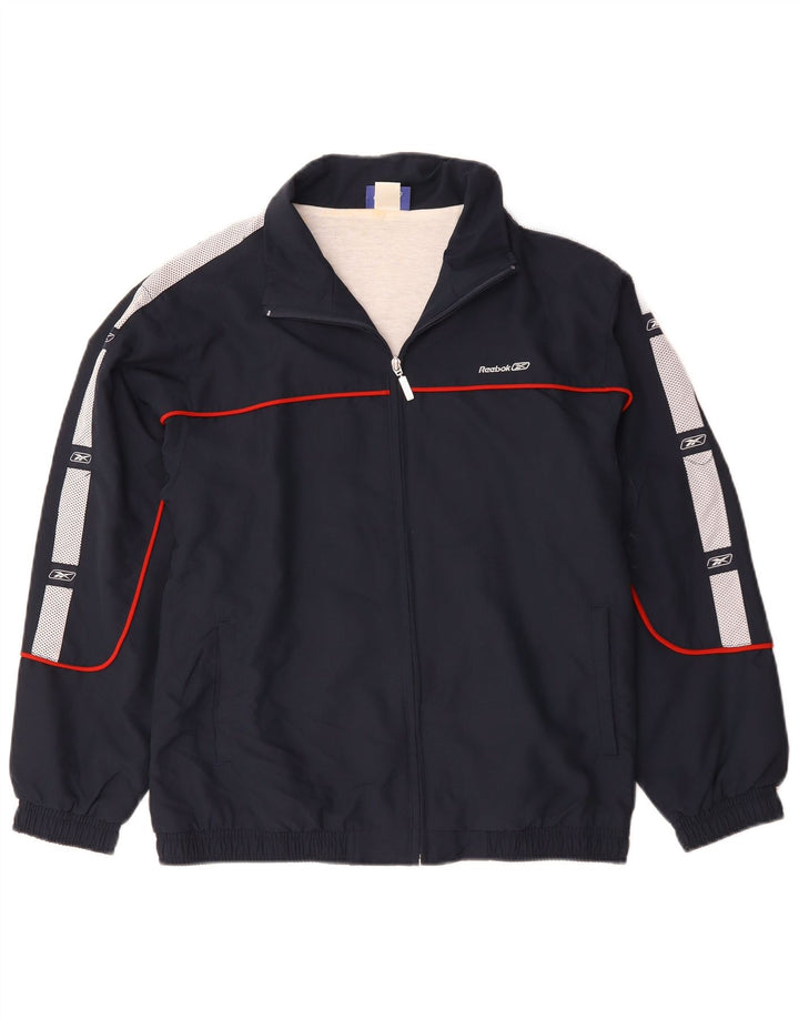 Reebok Boys Tracksuit Topjakke 15-16 år XL Navy Blue Colourblock
