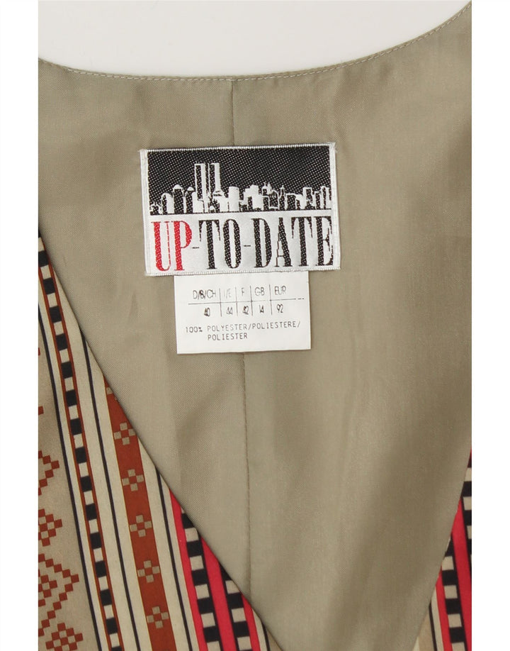 Vintage damevest UK 14 Medium Flerfarvet geometrisk polyester