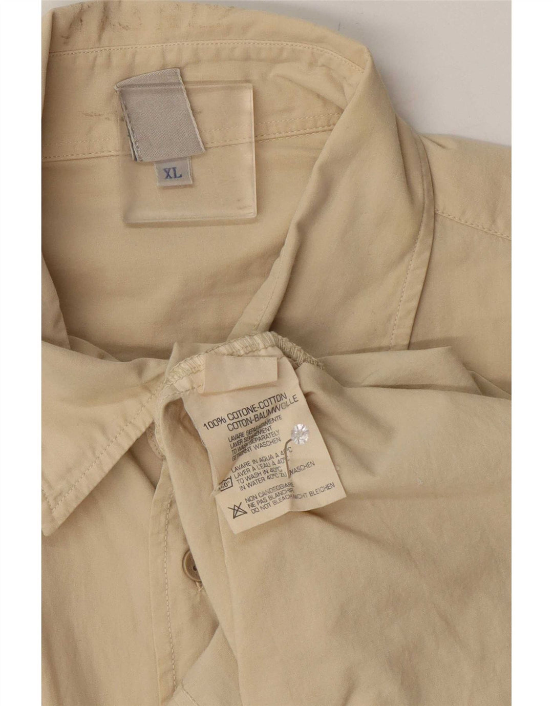 North Sails Herre grafisk kortærmet skjorte XL Beige Bomuld