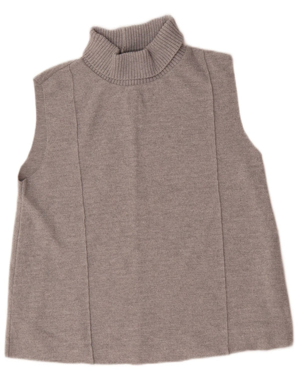 Zara Dame Vest Tank Top UK 16 Stor Grå Bomuld