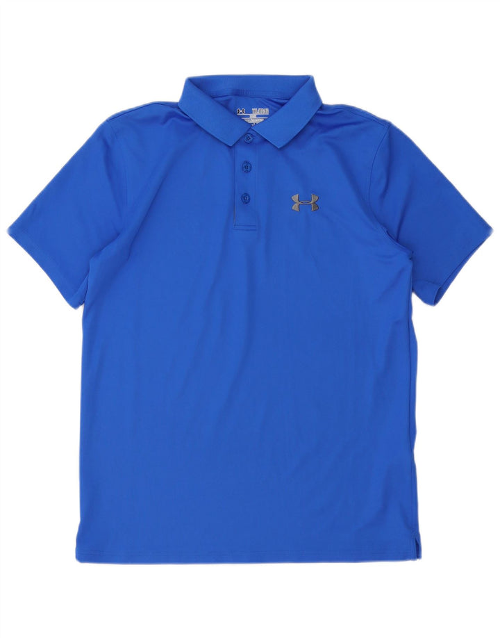 UNDER ARMOUR Boys Heat Gear Polo Shirt 13-14 år XL Blå Polyester