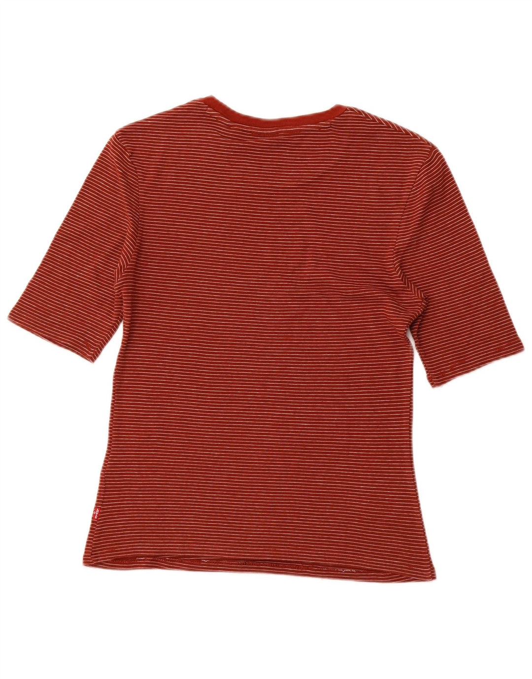 LEVI'S Dame T-Shirt Top UK 12 Medium Brun Stribet