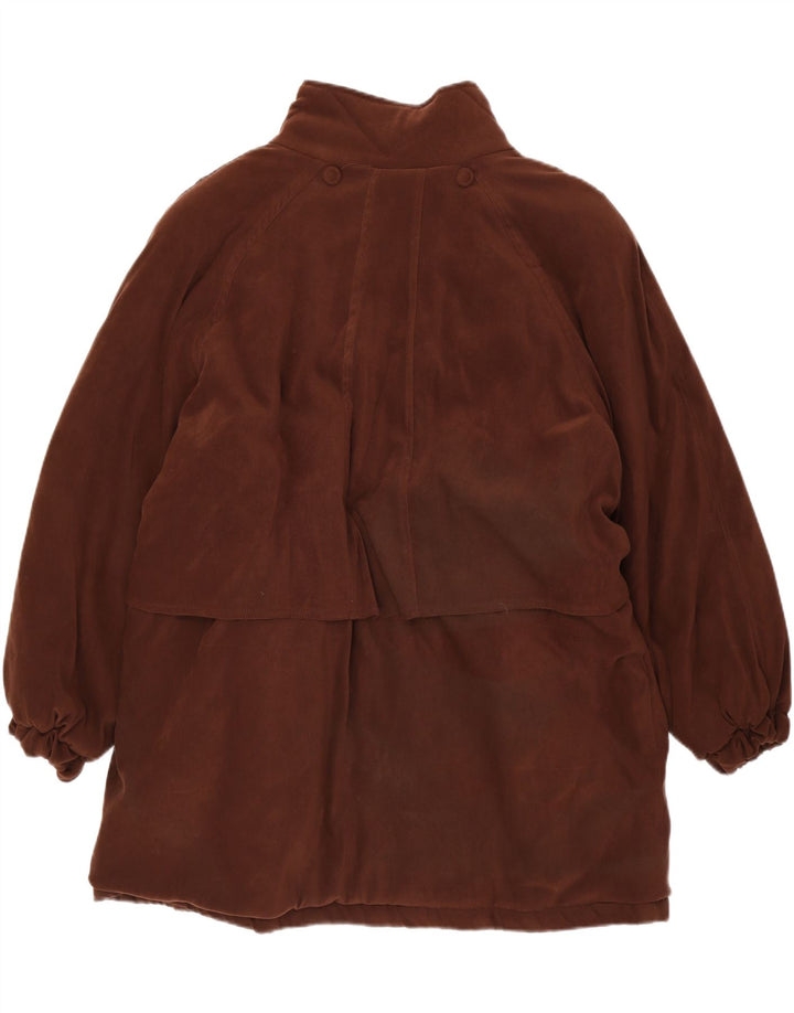 VINTAGE Womens Oversized Overcoat UK 20 2XL Brown Polyester