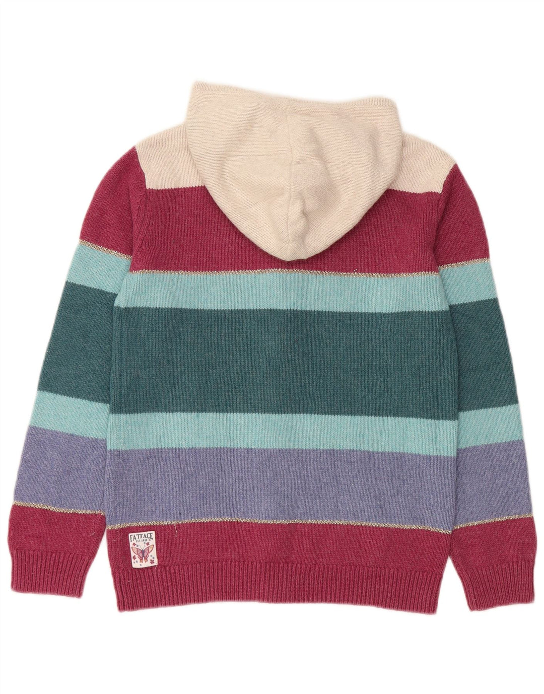 FAT FACE Pige hætte cardigan sweater 12-13 år Flerfarvet stribet