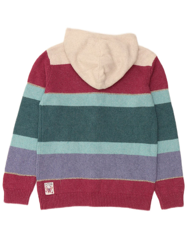 FAT FACE Pige hætte cardigan sweater 12-13 år Flerfarvet stribet