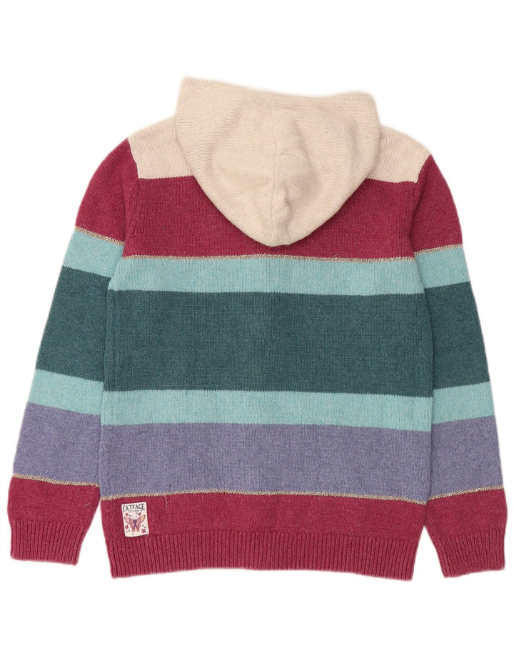 FAT FACE Pige hætte cardigan sweater 12-13 år Flerfarvet stribet
