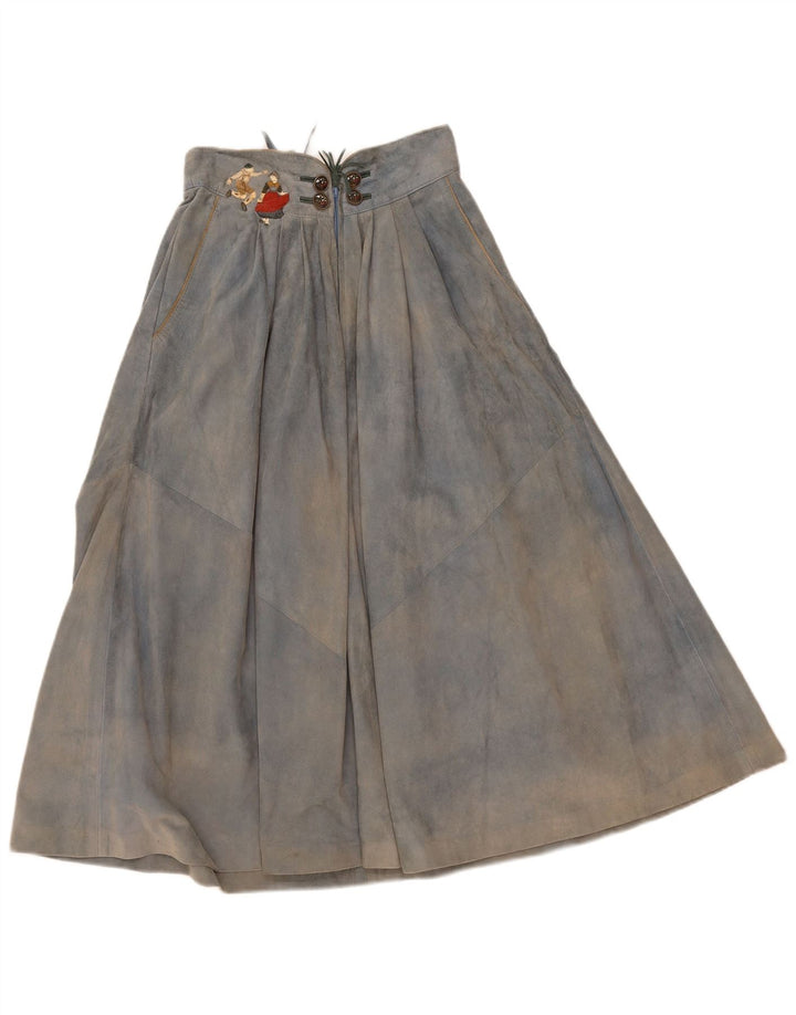 MEINDL Womens Trachten Suede Flared Skirt EU 36 Small W27  Blue