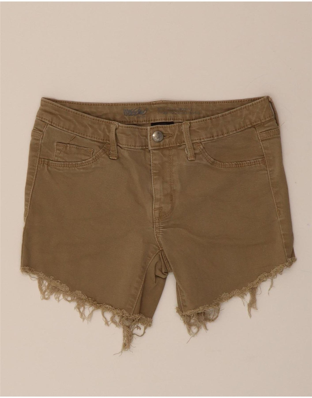 MOSSIMO Womens Mid Rise Denim Shorts US 4 Small W27  Brown Cotton Vintage Mossimo and Second-Hand Mossimo from Messina Hembry 