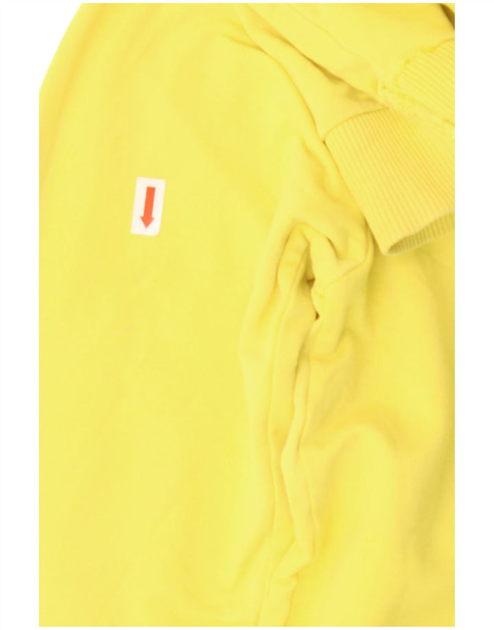 STARTER Dame Grafisk Sweatshirt Jumper UK 8 Lille Gul Bomuld