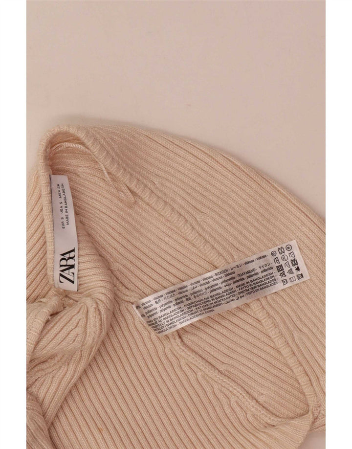 Zara Womens Bolero Top UK 8 Small Beige Viscose