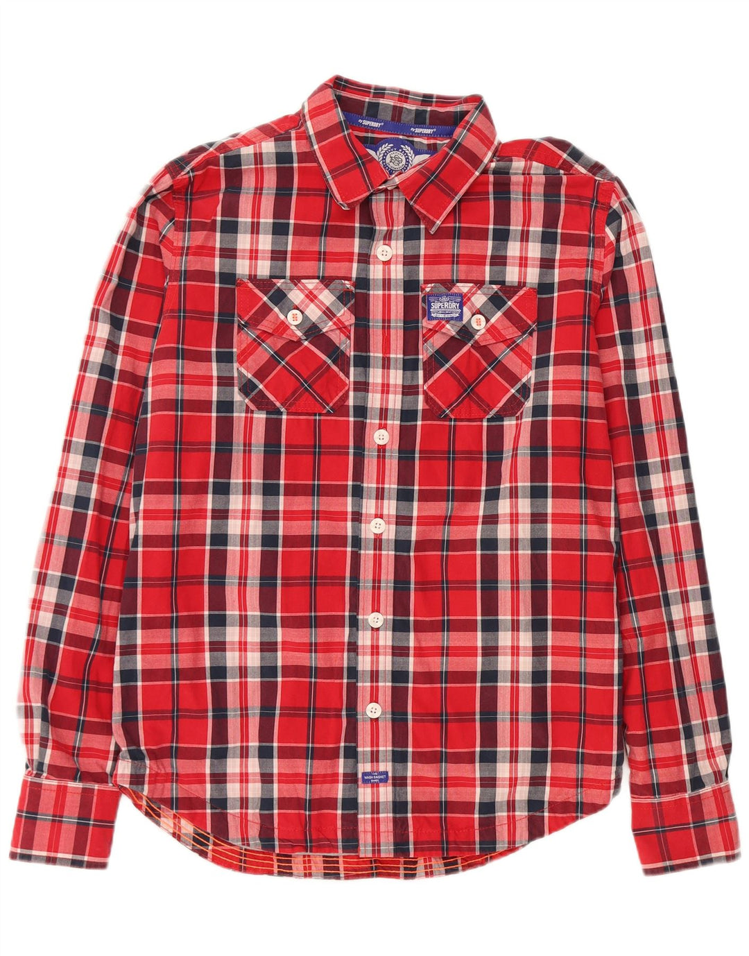 Superdry herreskjorte XL rød plaid bomuld