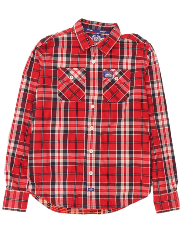 Superdry herreskjorte XL rød plaid bomuld