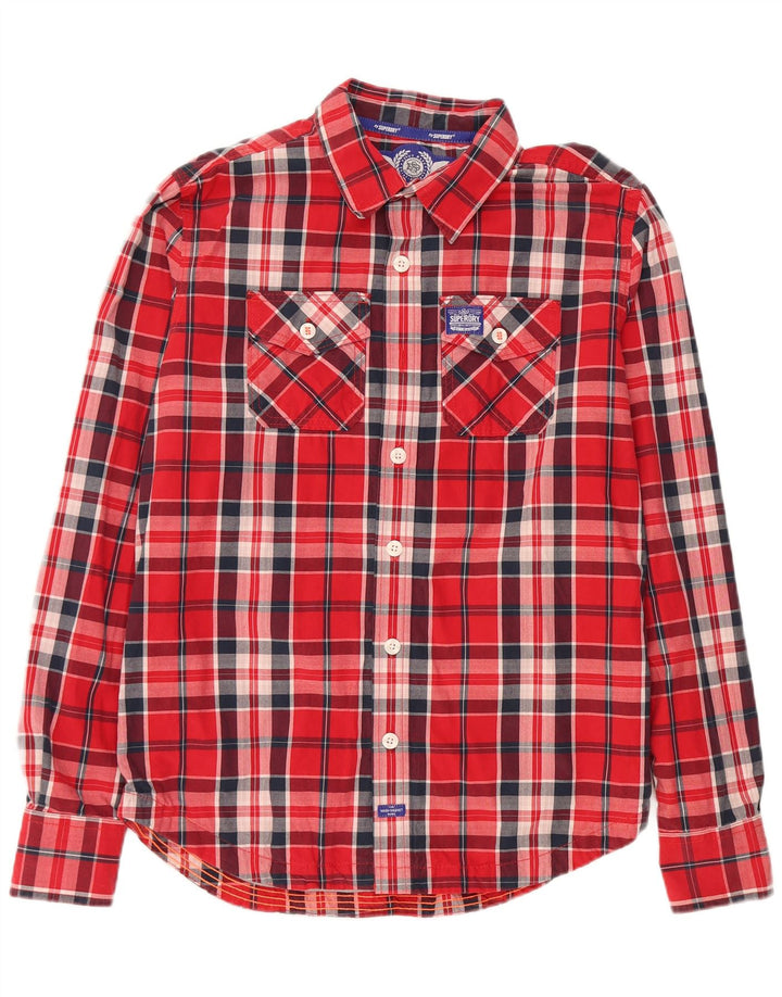 Superdry herreskjorte XL rød plaid bomuld