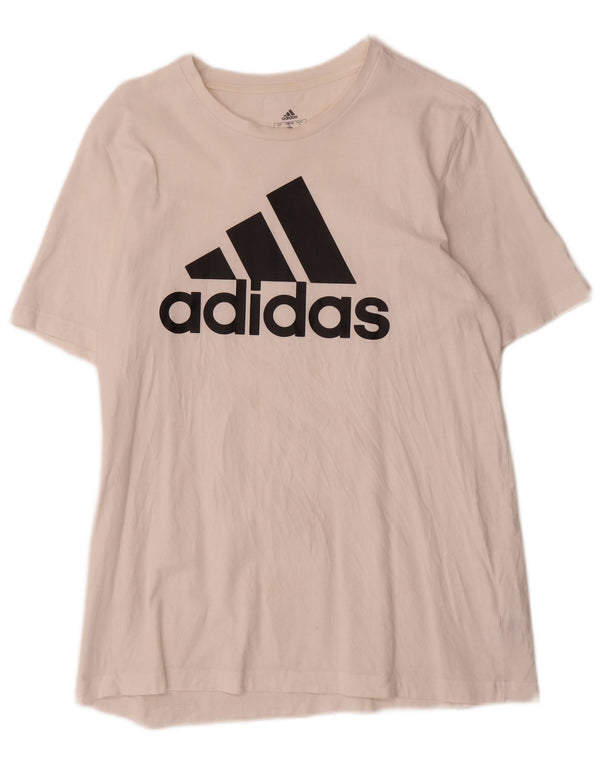 Adidas Grafisk T-shirt top til mænd Medium hvid bomuld