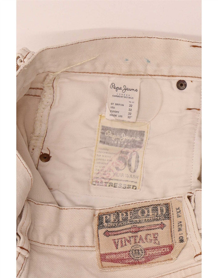 PEPE Jeans Straight Jeans til mænd W32 L28 Off White Bomuld