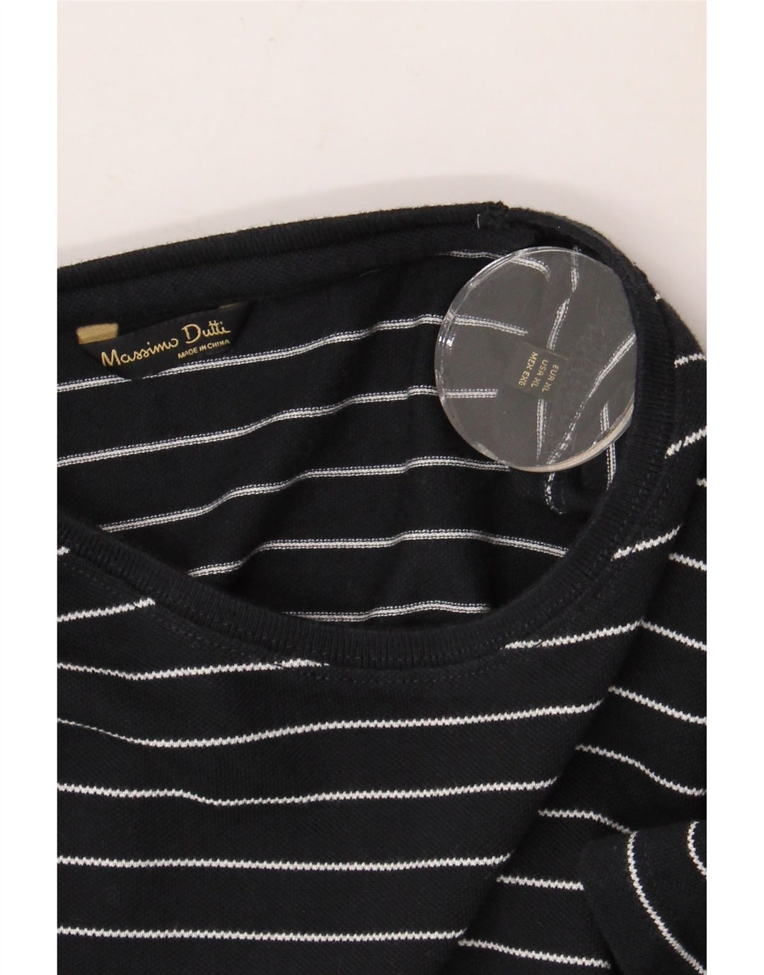 MASSIMO DUTTI Herre T-Shirt Top XL Sort Stribet